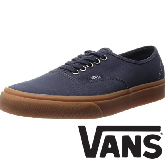 navy vans gum sole